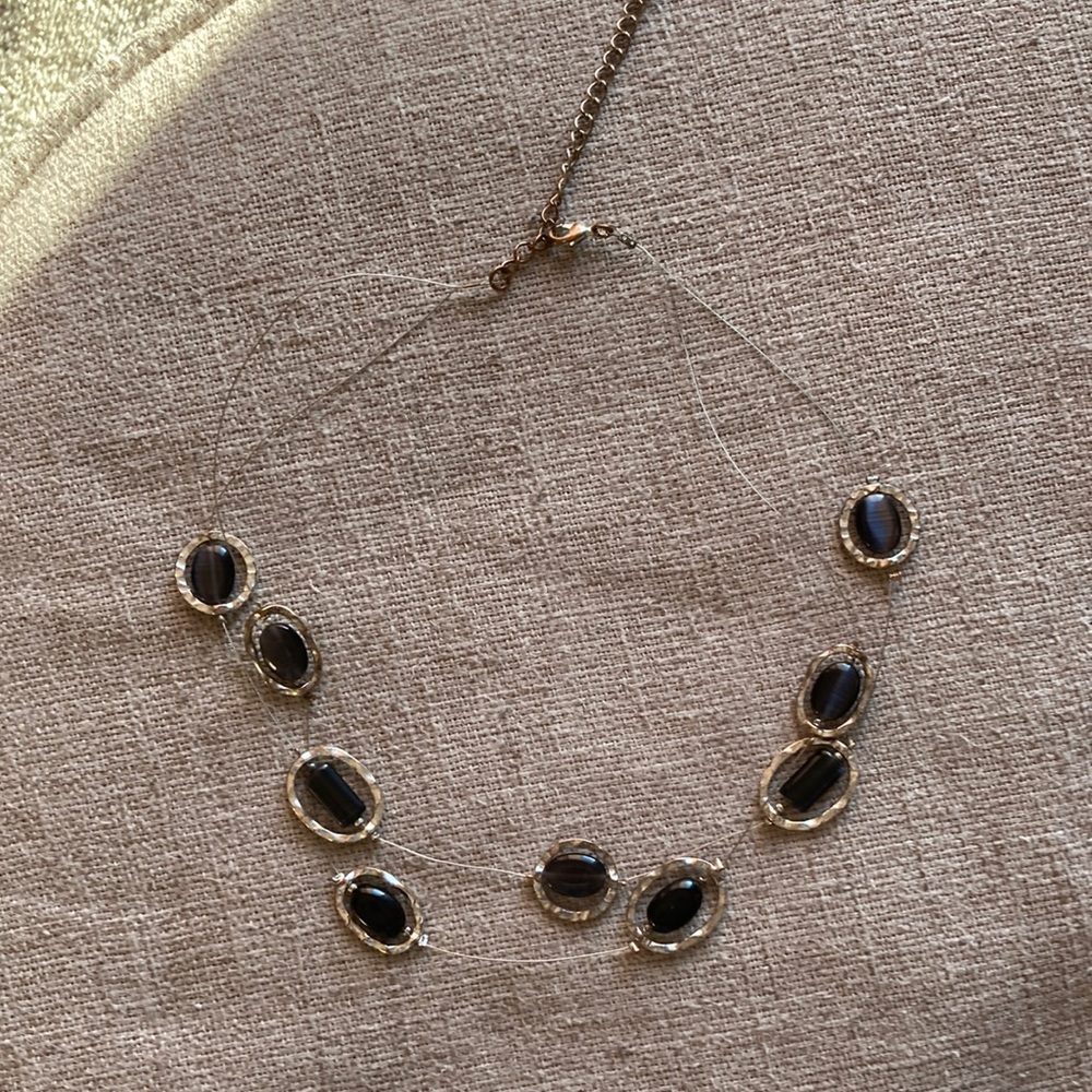 Black and Silver-toned Necklace 2/$10 Free With Purchase